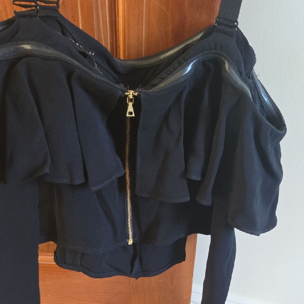 INTERMIX Black Ruffled Blouse - Picture 3 of 4